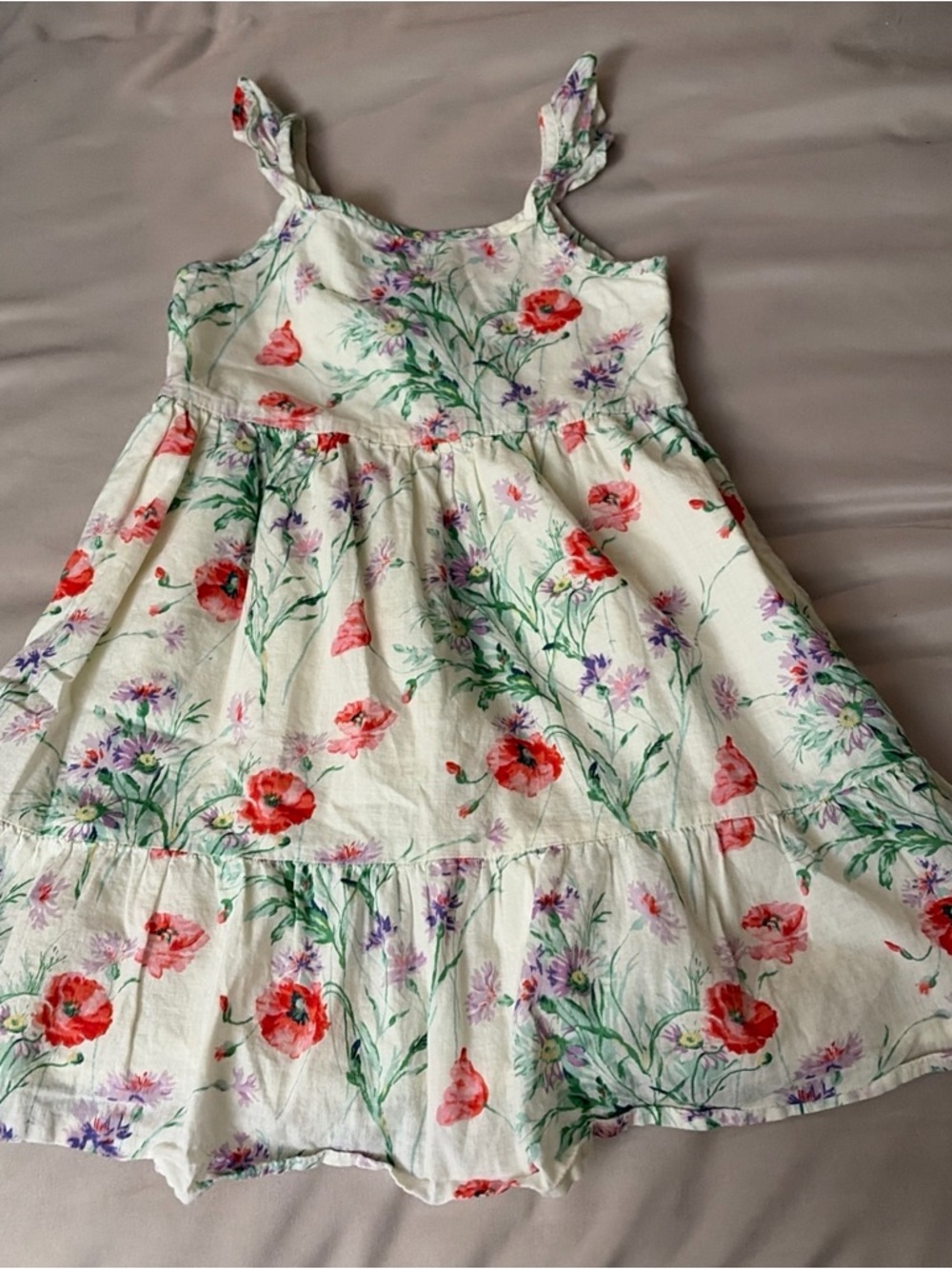 Baby GAP White Sundress with Red Floral Print